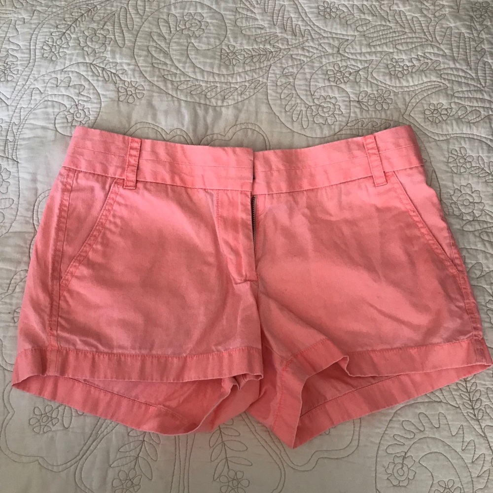 Bright Salmon pink shorts from j.Crew